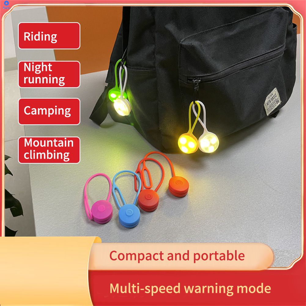 Outdoor Backpack Light Bicycle Tail Light LED Creative Silicone Cycling Night Safety Warning Lights Waterproof Safety Signal Lamp for Runners Cycling Dog Walking