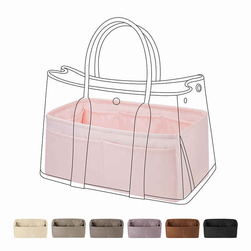 DGAZ Purse Organizer Fits for H Garden Party Silk Satin Insert Bag Portable Cosmetic Inside Bag Shaper