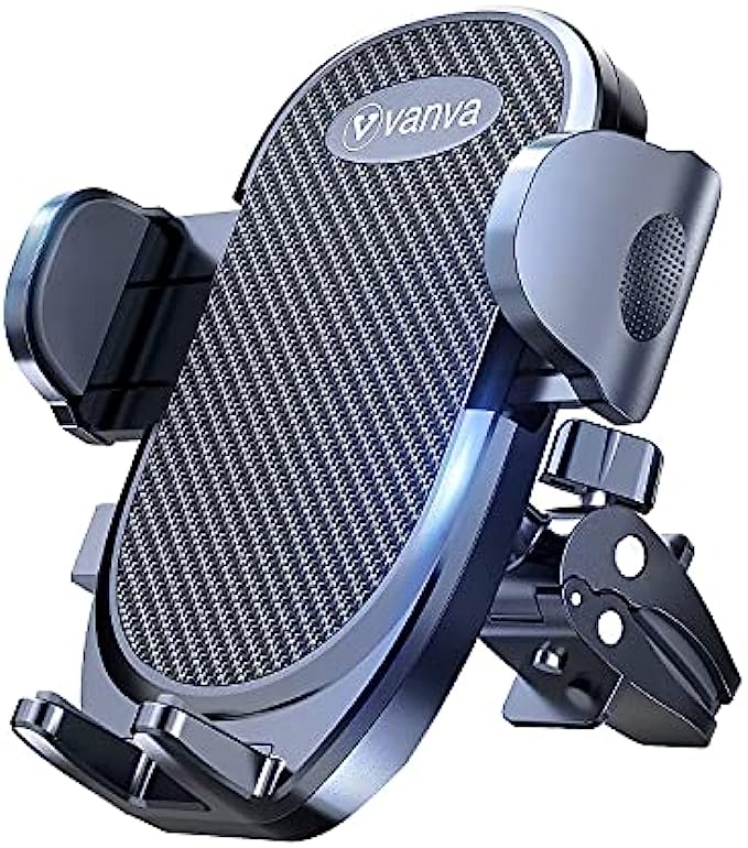 vanva [ Military-Grade Protection ] Universal Air Vent Car Mount, [ Big Phones &amp; Thick Case Friendly ] Cell Phone Holder for Car Hands Free Clamp Cradle Vehicle Compatible with All Apple iPhone