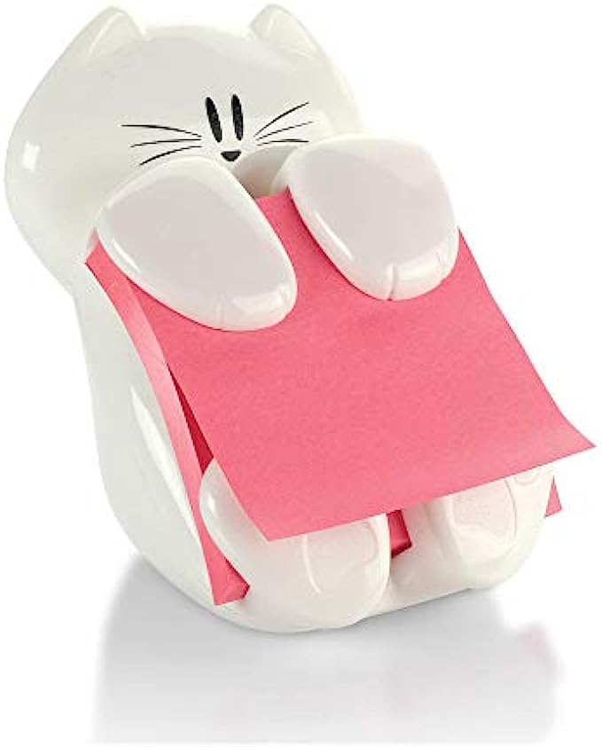Post-it Pop-up Note Dispenser, Cat design, 3x3 in, 1 Dispenser/Pack (CAT-330,White)