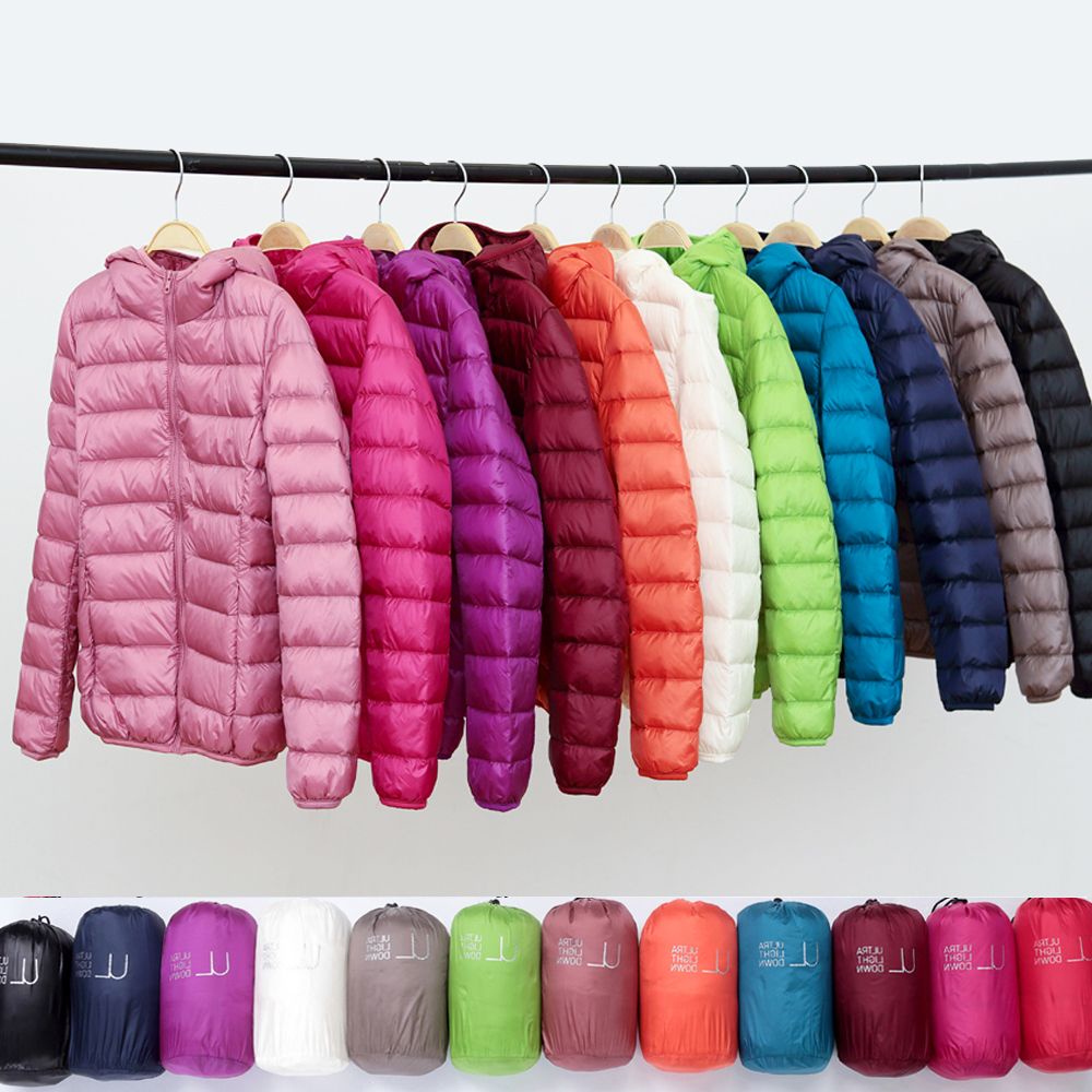 2023 New Autumn and Winter Thin Down Coat Women's Hooded Short Large Slim Fit Women's Down Jacket