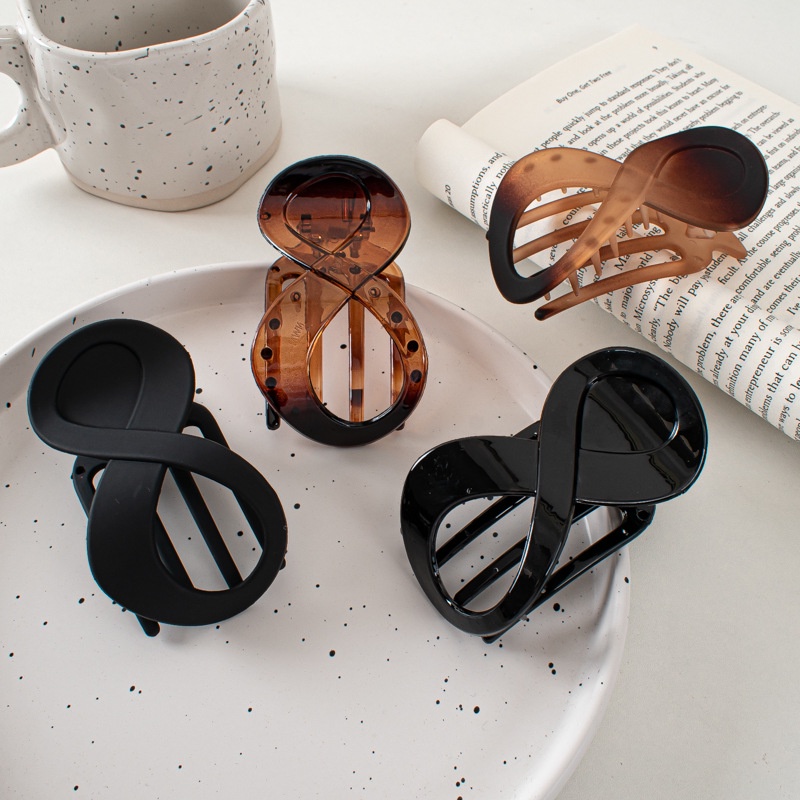 Retro Temperament Figure 8 Hairpin Female Summer Senior Sense Back Head Pan Hair Grab Clip Large Hairpin Duck Mouth Clip Headwear